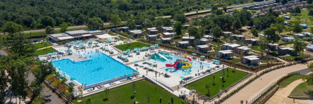 het waterpark en de zwembaden op camping park umag in kroatie